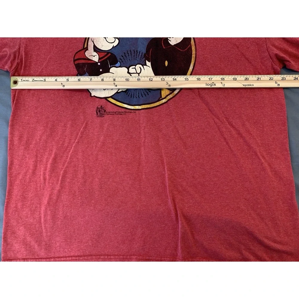 Popeye Sailor Man/Bluto T-Shirt Measures XL Red Cartoon 